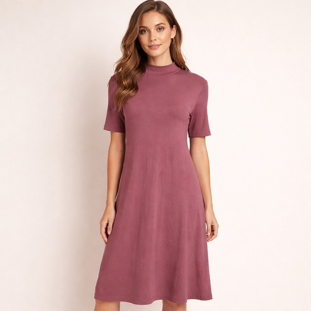 Loft pink soft tee Tshirt dress small stretchy travel